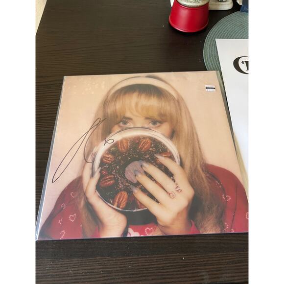 NEW SIGNED Sabrina Carpenter Fruitcake Olive Green Vinyl Record LP Autograph